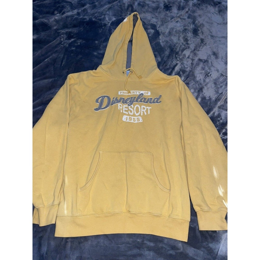 Property Of Disneyland Resorts 1955 Parks Yellow Sweatshirt Hoodie Size Medium